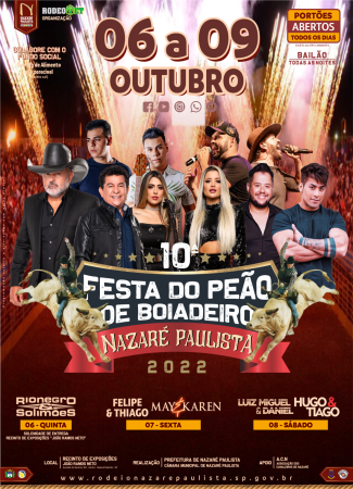Vem aí a festa mais aguardada da região, a 10ª Festa do Peão de Boiadeiro de Nazaré Paulista
