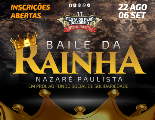 Prefeitura abre inscrições para o baile da rainha da 11ª Festa do Peão Boiadeiro de Nazaré Paulista